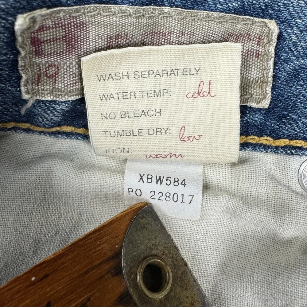 BKE Easy Street Bootcut Jeans Mens 34x33.5‎ Blue Faded Distressed Denim Buckle